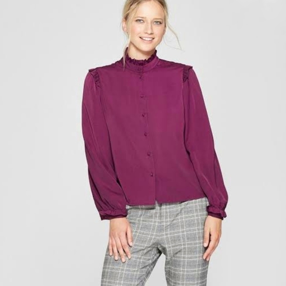 Who What Where Who What Wear Purple Ruffle… - Picture 1 of 4